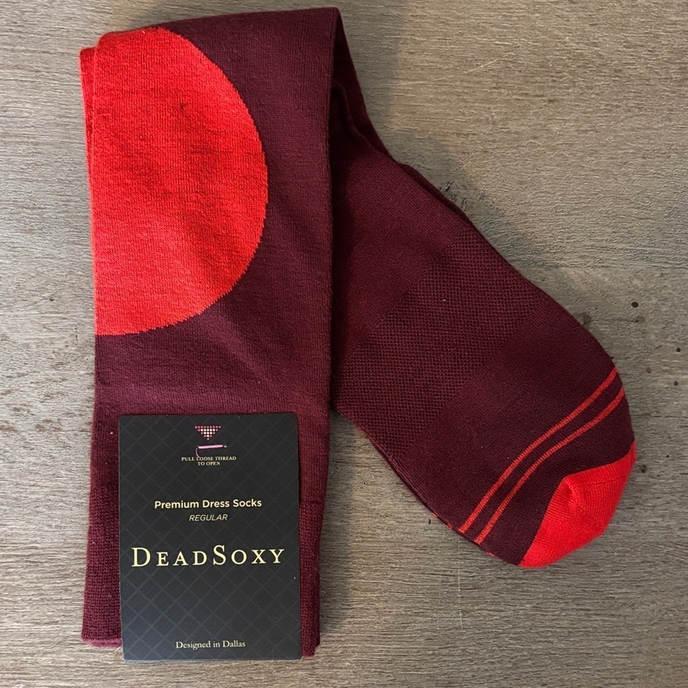 Dead Soxy Men's Dress Socks - Burgundy and Red